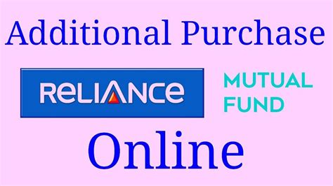 reliance mutual fund online.